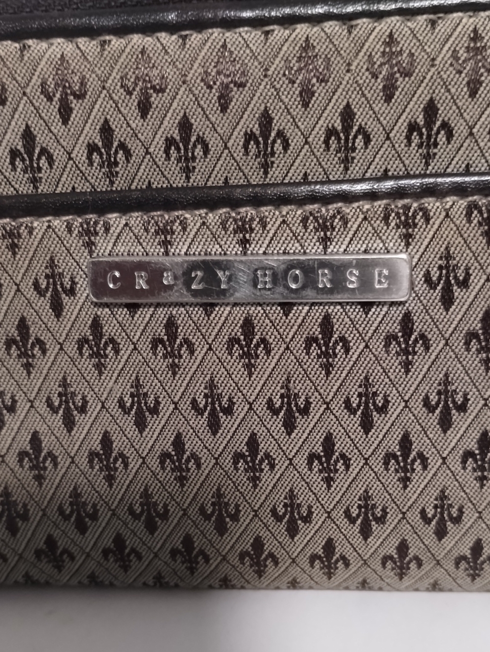 Crazy Horse Beige and Brown Patterned  Wallet